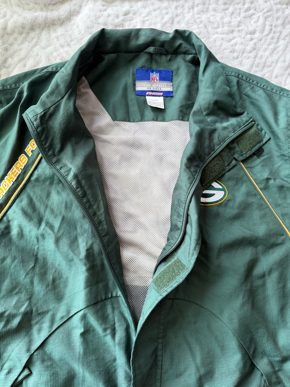 Reebok NFL Green Bay Packers On Field Windbreaker Full Zip Jacket Men’s Large - Picture 11 of 15